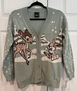 New Disney Bambi & Thumper Winter Cardigan Sweater – Girls XL